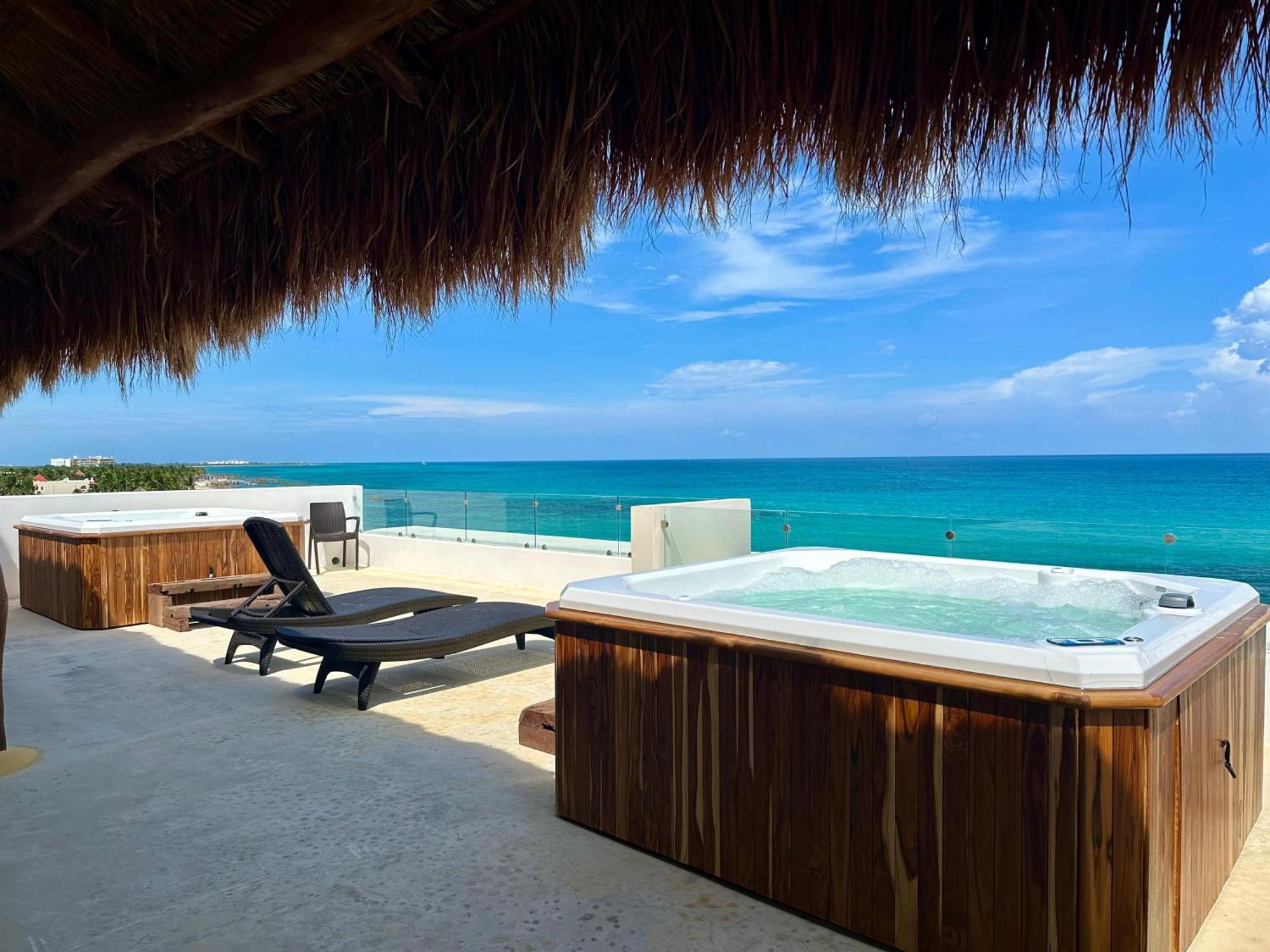 Angelina 28 Beachfront And Family Apartments - Modern And Relaxing Long Stays - 20 Min From Cancun Airport Puerto Morelos Exterior foto
